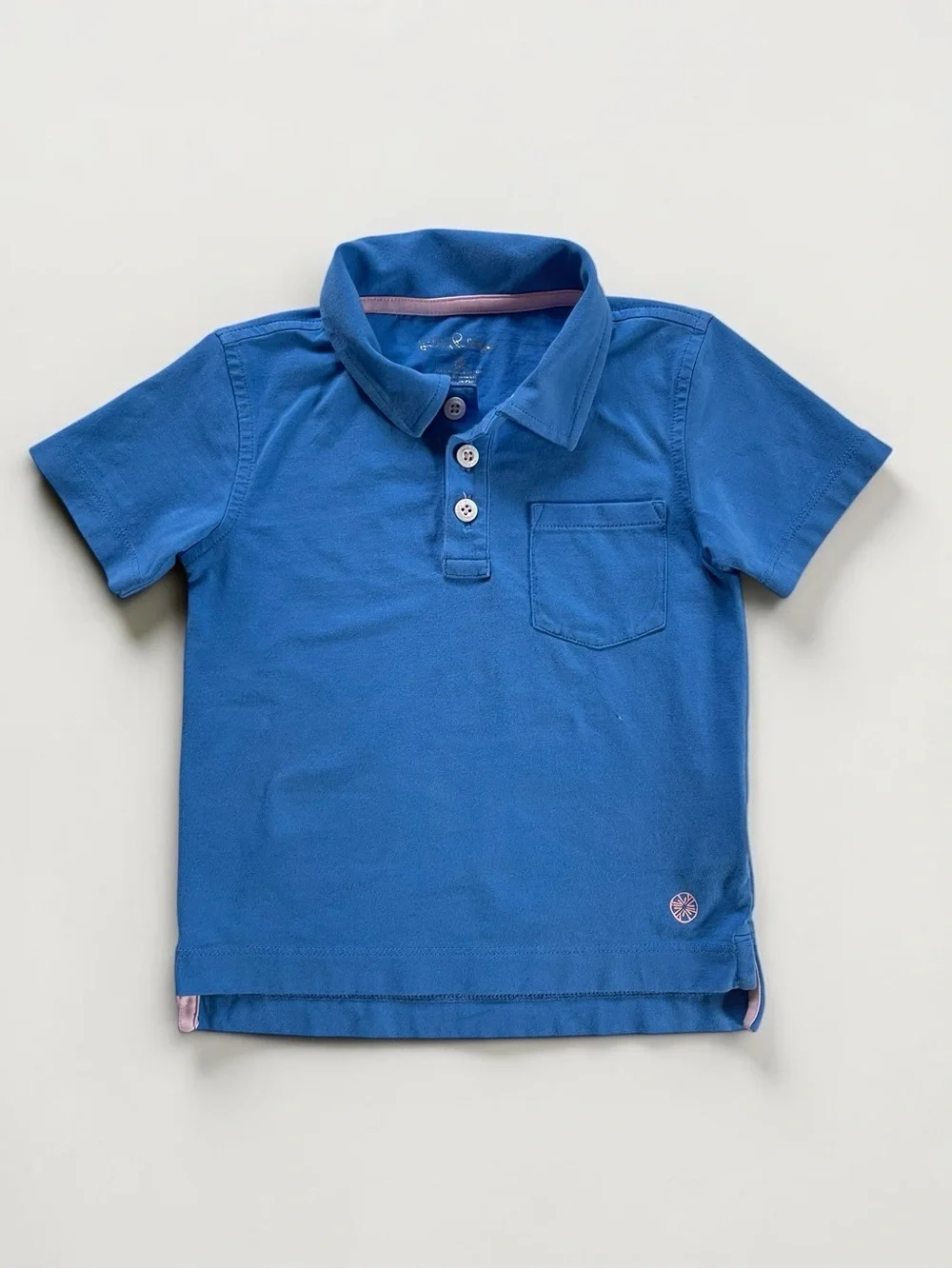 LILLY PULITZER VGUC Cornflower Blue Pima Cotton Pocket Polo Shirt